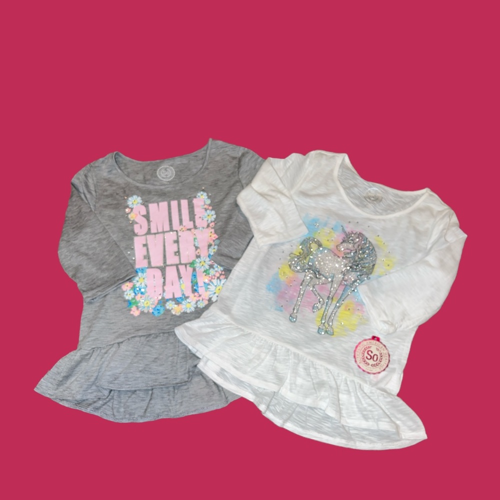 (2) 3/4 Sleeve T Shirts Back to School 7/8